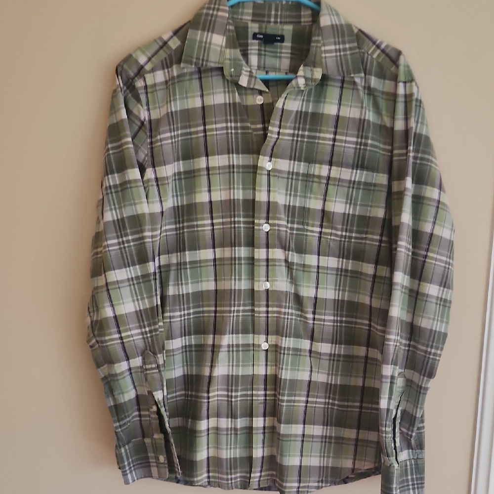 GAP Green Plaid Casual Button Down Shirt
